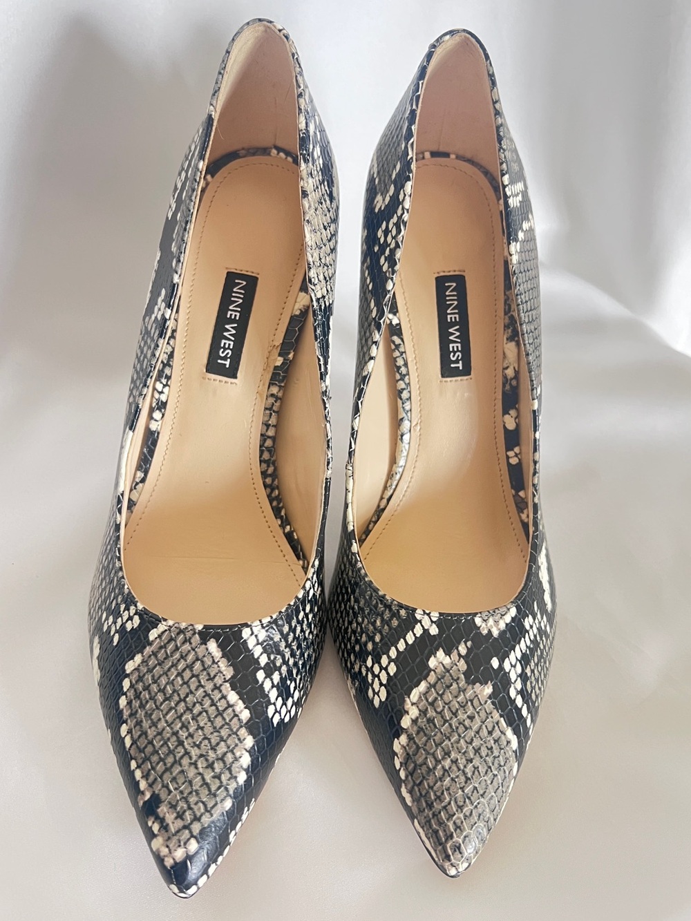 Nine West Ezra3 Snake-Print Pointed Toe Stiletto Pumps High Heels Size 9 M - Picture 2 of 7
